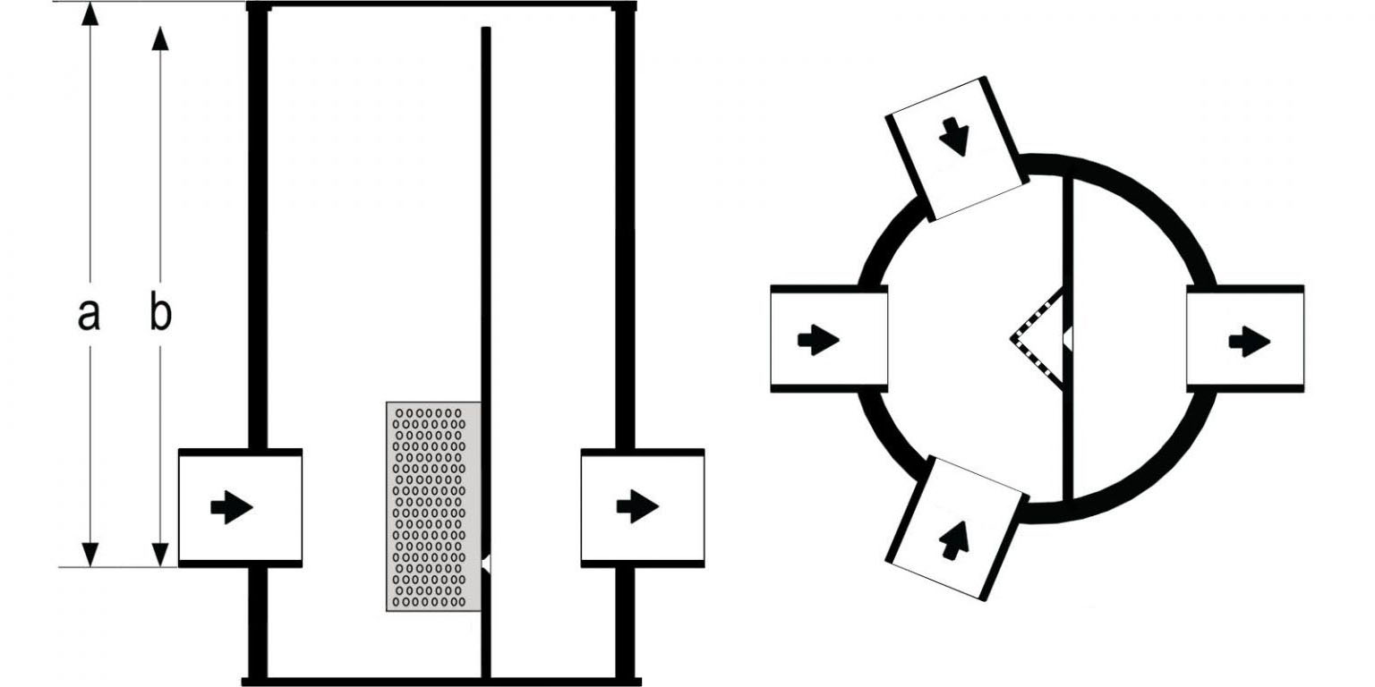 A section and plan view of the Controflow Universal